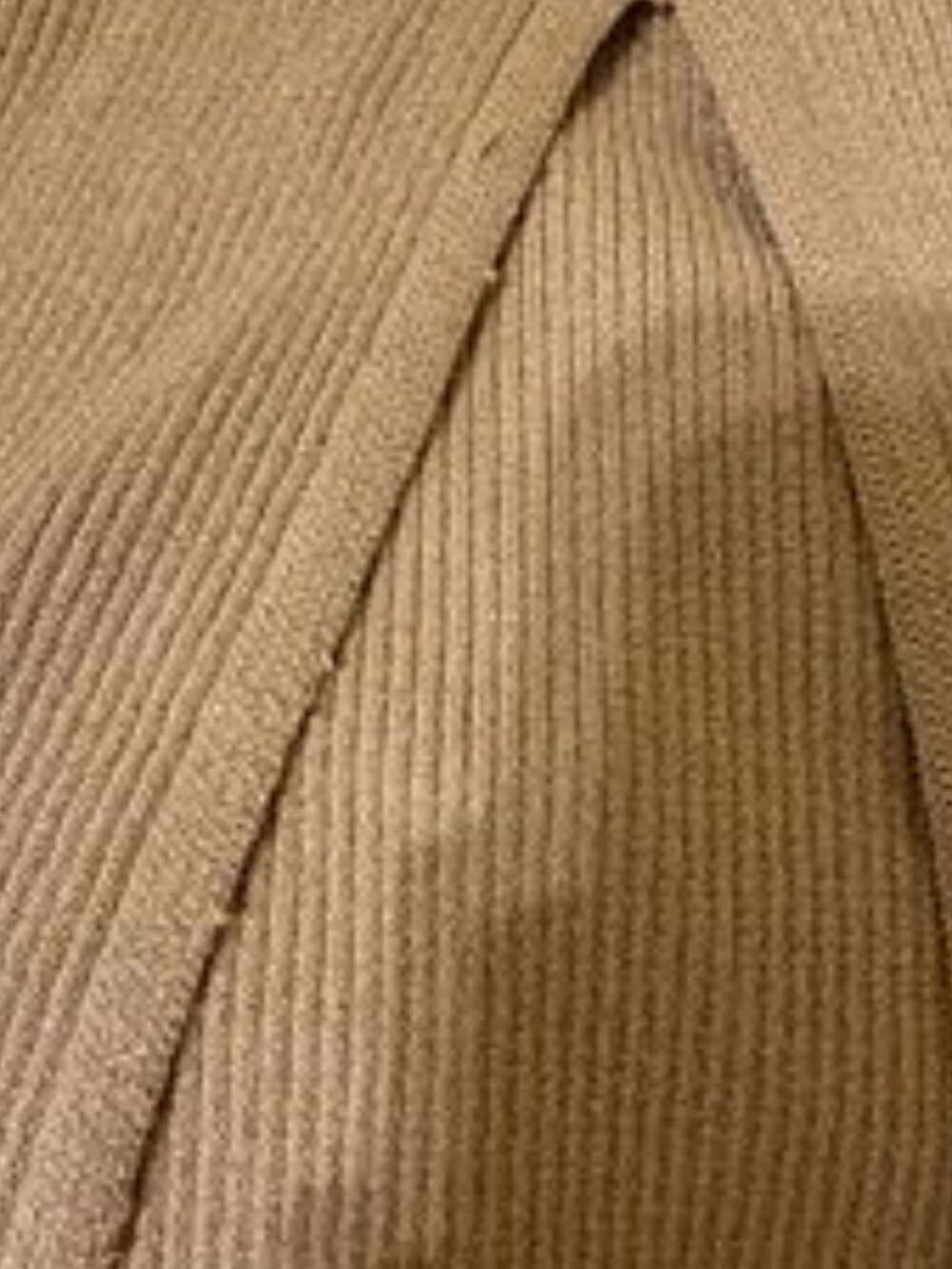 Gold Ribbed Knit Midi Skirt – Size S - Picture 3 of 5